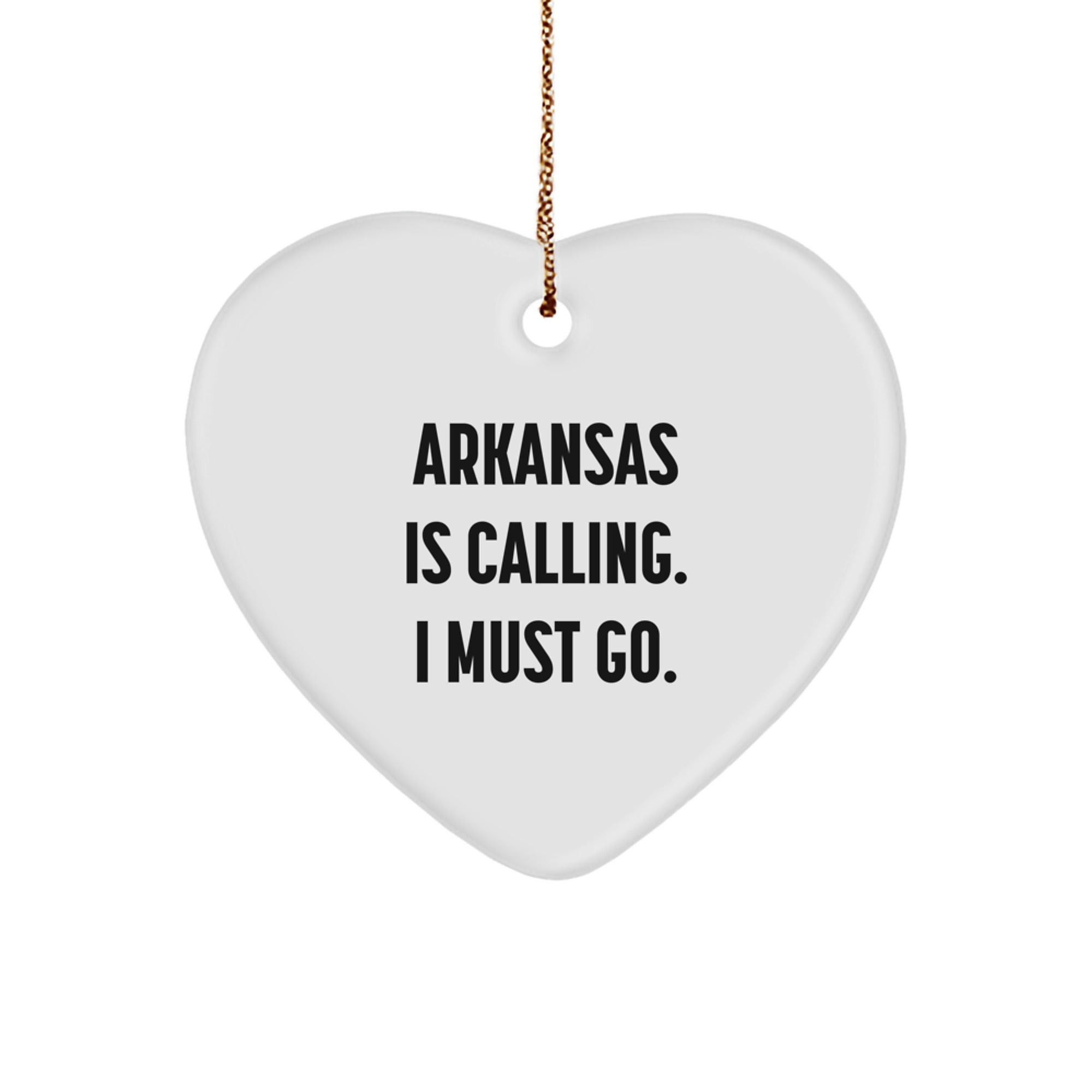 Funny Arkansas Heart Ornaments for Christmas Unique Gifts from Friends, Perfect for Home Decor, Arkansas Lover Gifts for Men and Women - Image 1