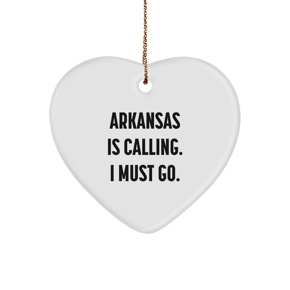 Funny Arkansas Heart Ornaments for Christmas Unique Gifts from Friends, Perfect for Home Decor, Arkansas Lover Gifts for Men and Women - Image 1