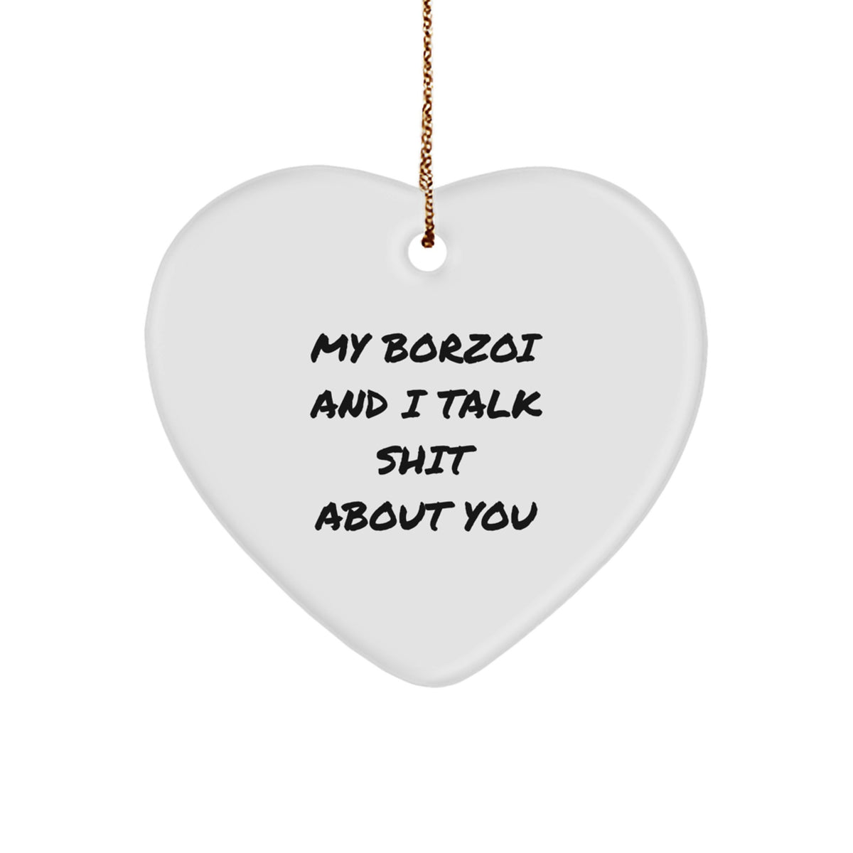 Borzoi Dog Gifts for Men Funny Heart Ornament from Family - Image 1