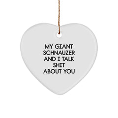 Giant Schnauzer Dog Lover Funny Heart Ornament Gifts for Men Women Friends Family Christmas Unique Decorations from Owner - Image 1