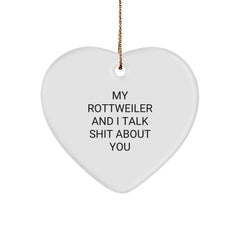 Funny Rottweiler Dog Heart Ornament Gifts from Friends and Family for Christmas Unique - Image 1