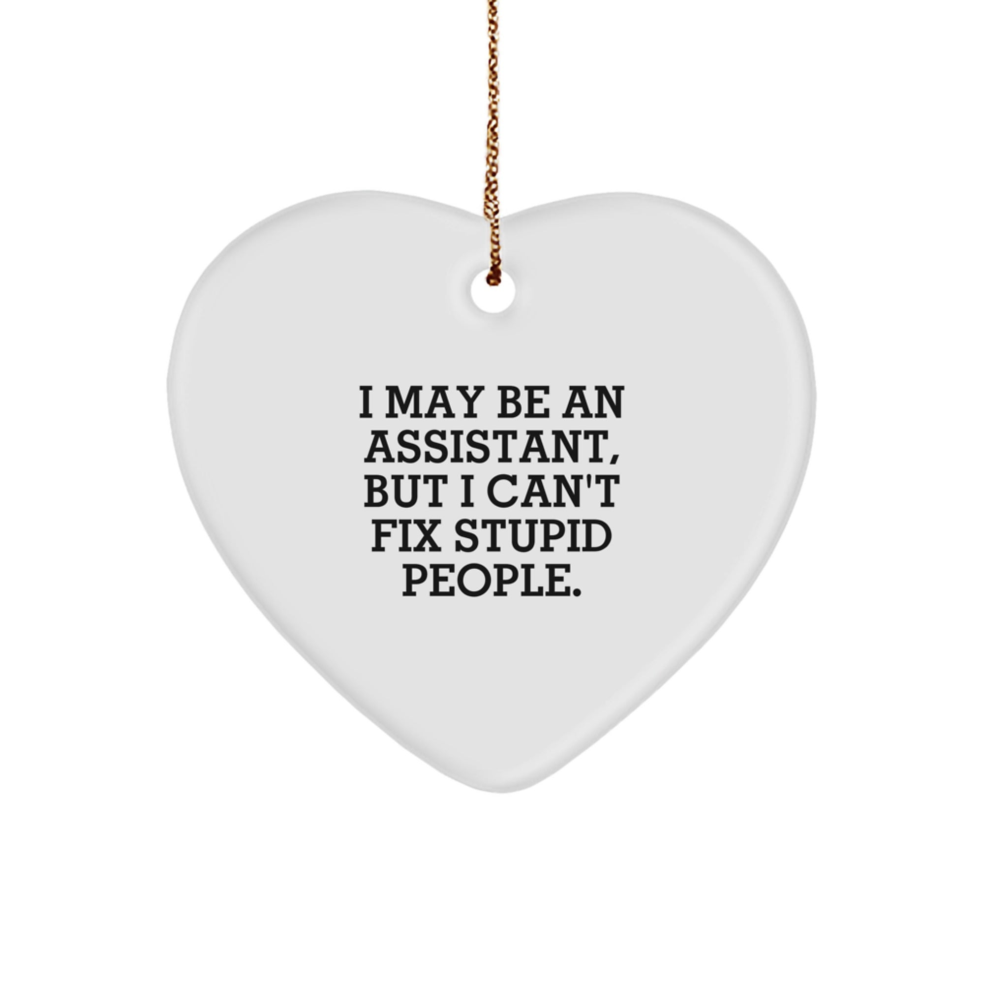 Funny Heart Ornament Gifts for Assistant from Friends or Family, Christmas Unique Assistant Decorations with Inspirational Quote - Image 1