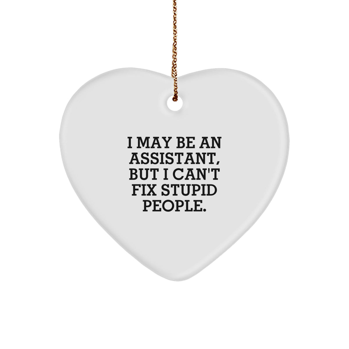 Funny Heart Ornament Gifts for Assistant from Friends or Family, Christmas Unique Assistant Decorations with Inspirational Quote - Image 1