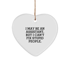 Funny Heart Ornament Gifts for Assistant from Friends or Family, Christmas Unique Assistant Decorations with Inspirational Quote - Image 1