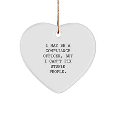 Funny Compliance Officer Christmas Heart Ornament Gifts from Family to Compliance Officer Men Women Coworkers Friends - Image 1