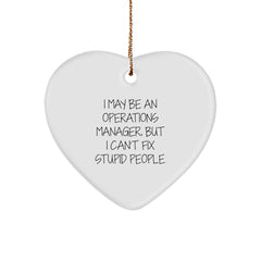 Funny Operations Manager Office Heart Ornament Gifts from Friends for Men, Women, Coworkers, Family - Christmas Unique Decorations - Image 1