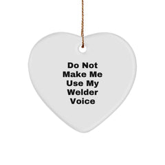 Funny Welder Heart Ornament Gifts for Him, Gifts from Friends to Men with Heart Shaped Christmas Unique - Image 1