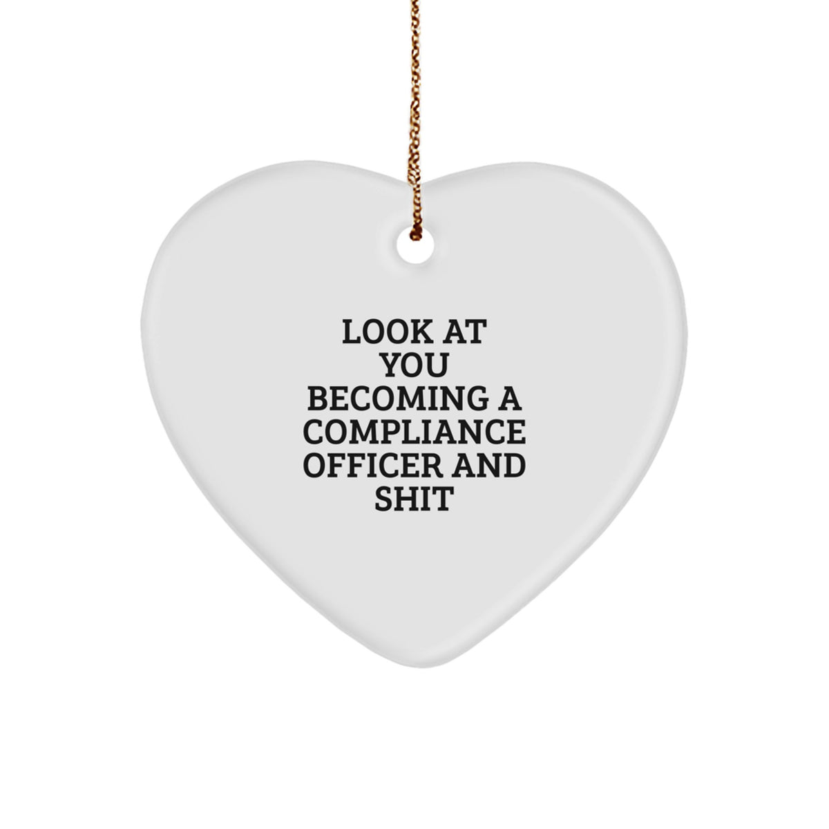 Funny Compliance Officer Gifts, Heart Ornament for Compliance Officer, Gifts from Friends for Compliance Officer Men at Christmas - Image 1