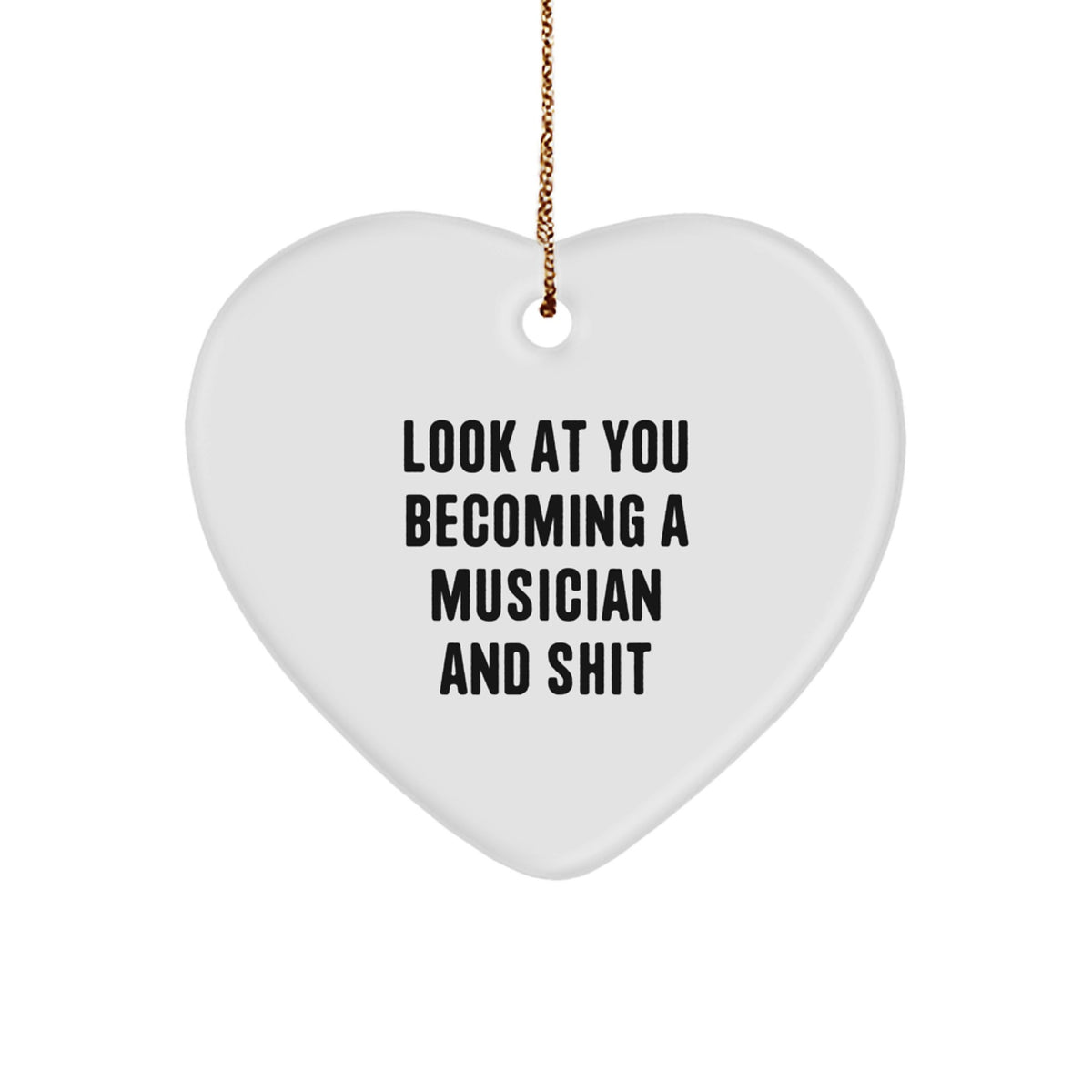 Funny Musician Gifts from Friends for Men Becoming Musicians Heart Ornament Christmas Unique Gift Ideas - Image 1