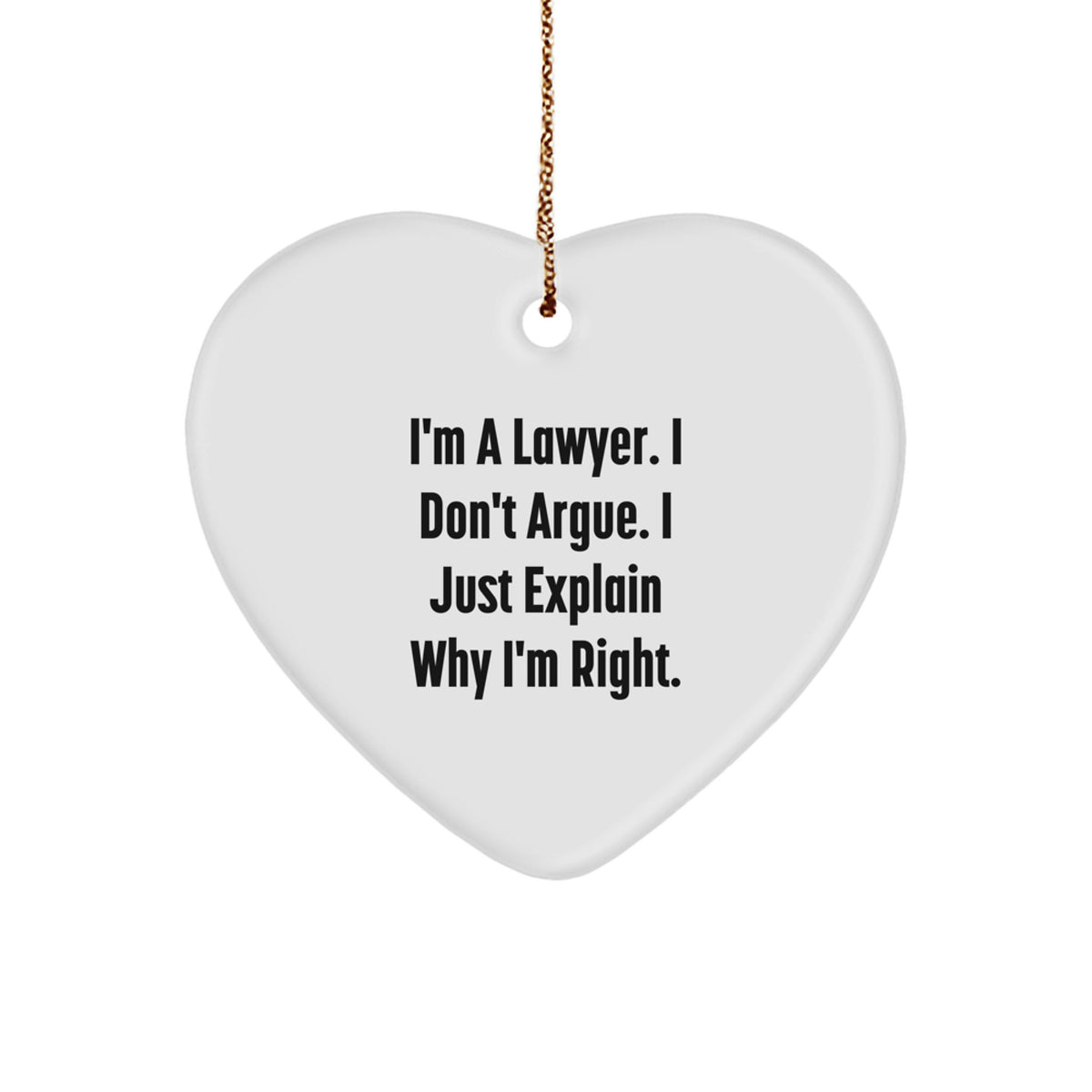 Funny Lawyer Heart Ornament Gifts from Friends for Lawyer Christmas Unique Presents - Image 1