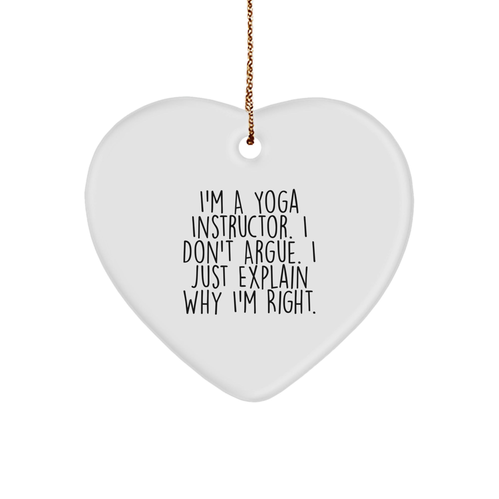 Funny Yoga Instructor Heart Ornament Gifts from Men, Christmas Unique Gifts for Yoga Instructor - Image 1