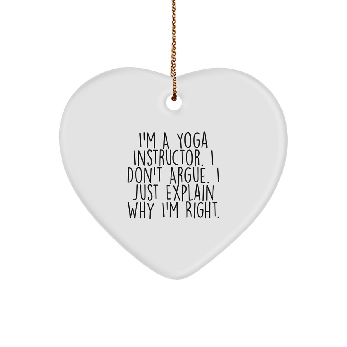 Funny Yoga Instructor Heart Ornament Gifts from Men, Christmas Unique Gifts for Yoga Instructor - Image 1