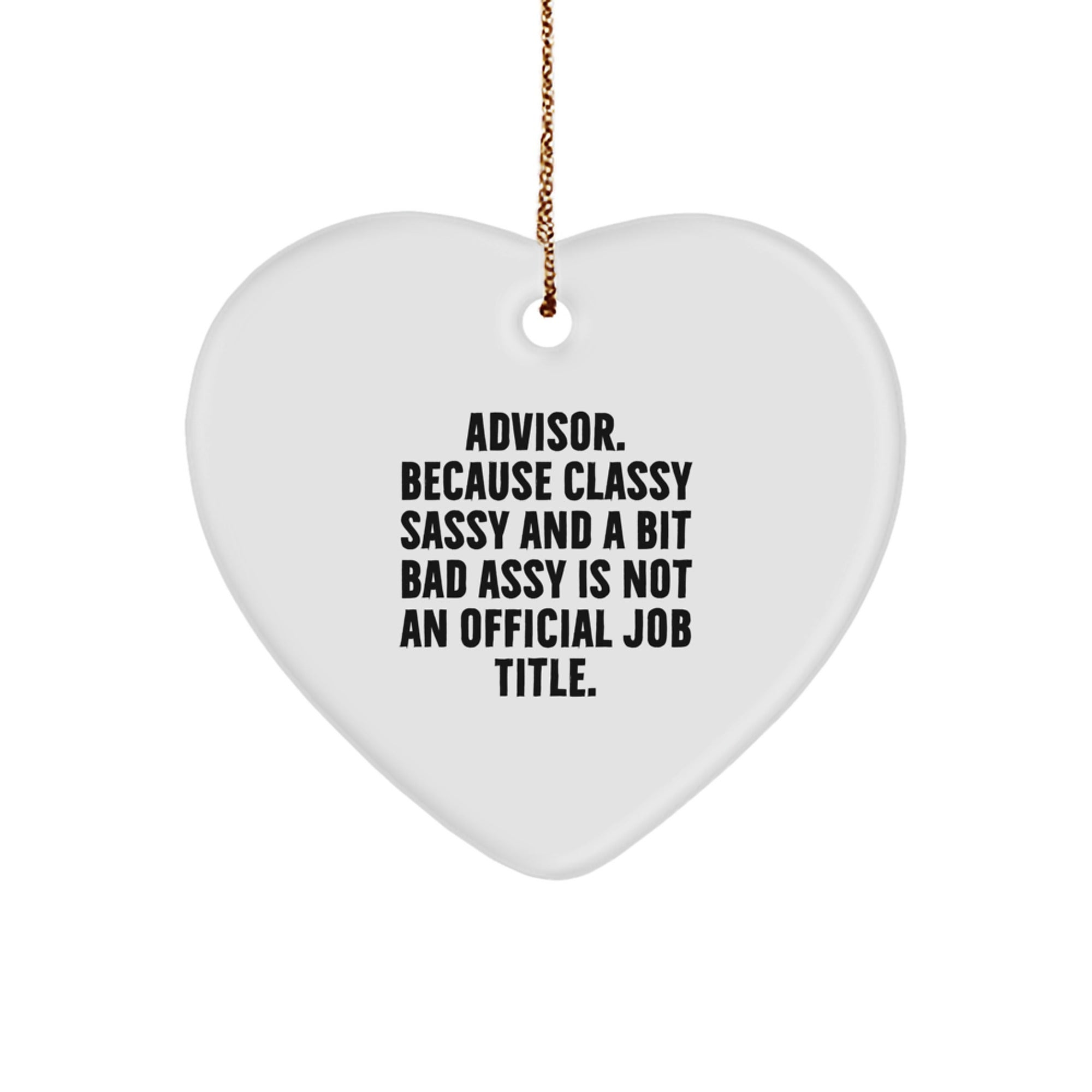 Funny Advisor Heart Ornament, Gifts from Friends, Colleagues, or Family, for Christmas Unique Gifts, Advisor Humor, Advisor Heart Shaped - Image 1