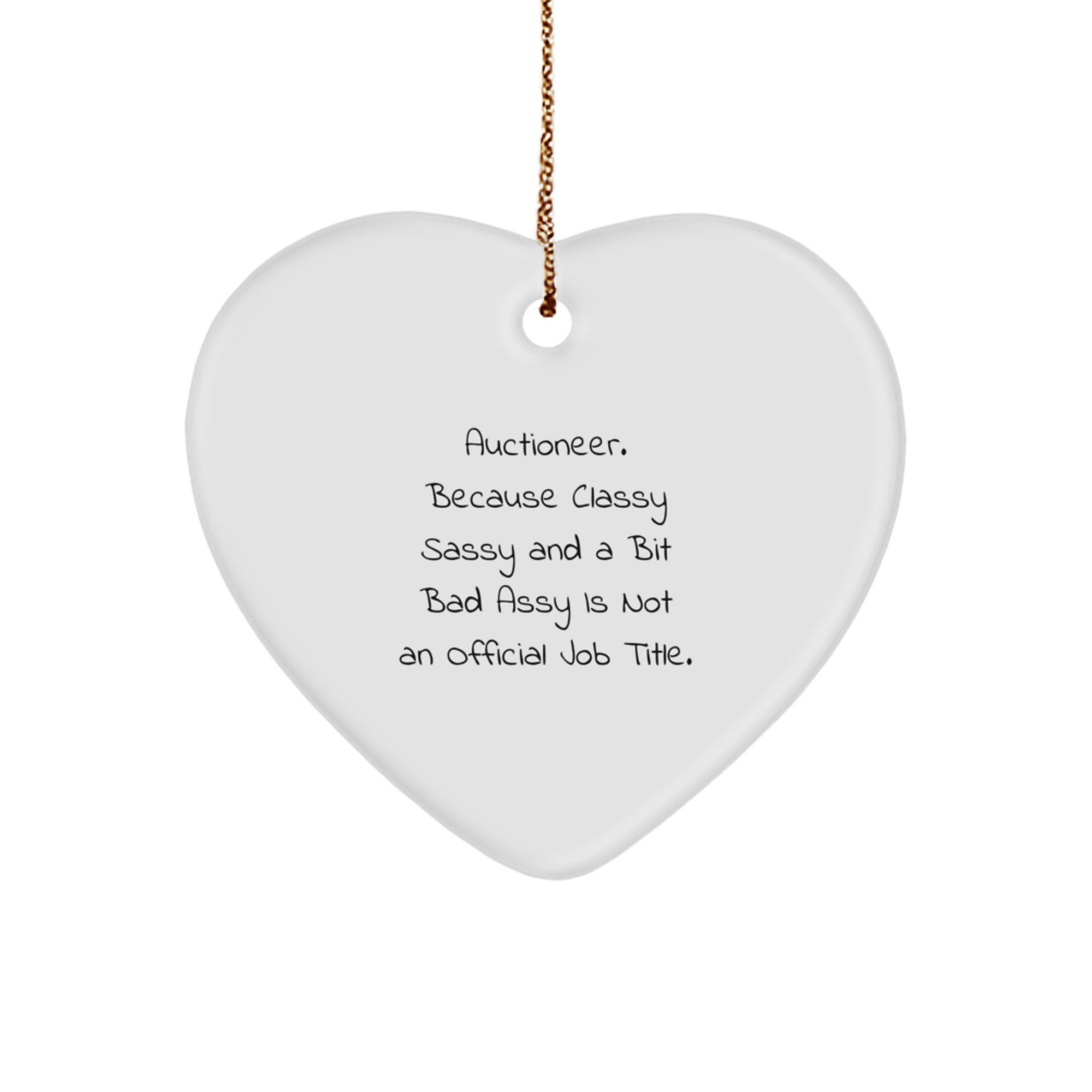 Auctioneer Gifts from Men to Friends, Funny Heart Ornament, Christmas Unique Gifts for Auctioneers - Image 1