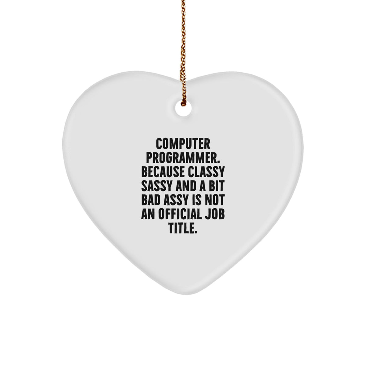 Funny Computer Programmer Gifts from Friends, Gifts for Computer Programmer, Computer Programmer Heart Ornament for Christmas Unique - Image 1