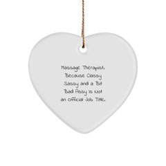 Funny Massage Therapist Heart Ornament Gifts from Men to Friends, Unique Christmas Memorable Presents for Massage Therapist Women Coworkers Family - Image 1