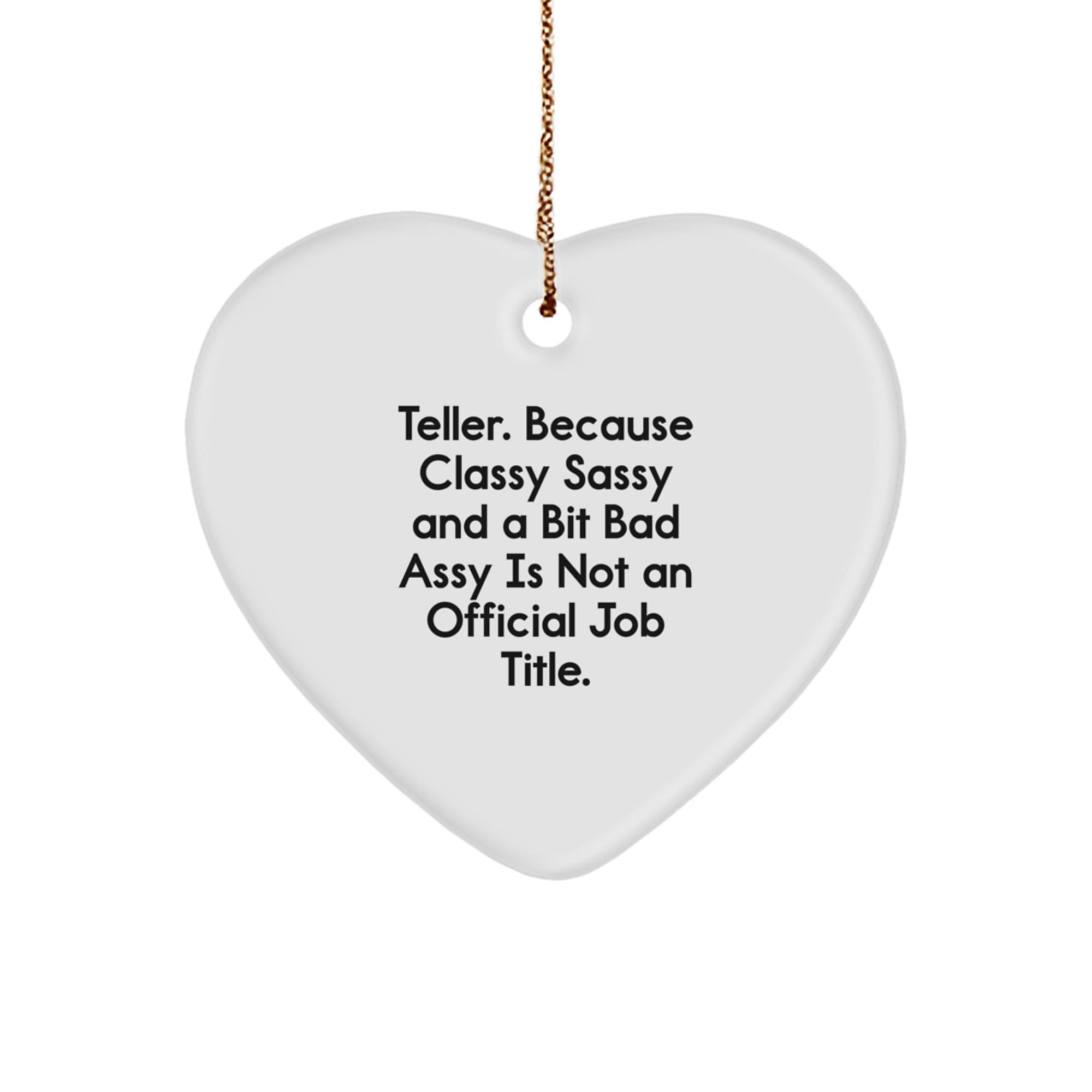 Funny Teller Heart Ornament Gifts for Teller Men Women Friends Coworkers Family Christmas Unique Gifts from Friends - Image 1