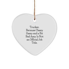 Funny Trucker Heart Ornament Gifts from Friends to Trucker Men on Christmas Unique Gifts - Image 1