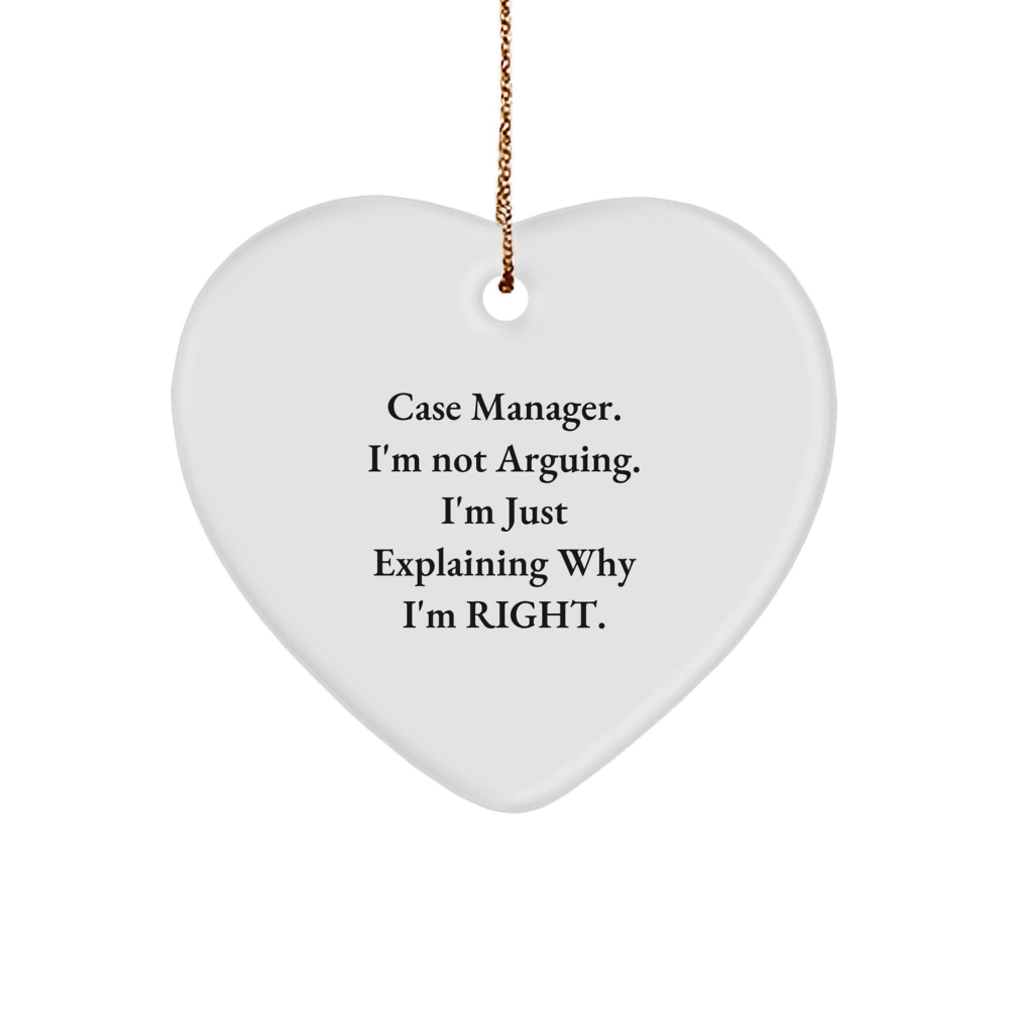 Funny Case Manager Gifts from Friends, Heart Ornament with Inspirational Quote, Unique Christmas Unique Gifts for Case Manager, Women, or Coworkers - Image 1