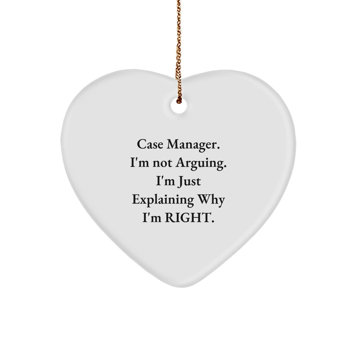 Funny Case Manager Gifts from Friends, Heart Ornament with Inspirational Quote, Unique Christmas Unique Gifts for Case Manager, Women, or Coworkers - Image 1