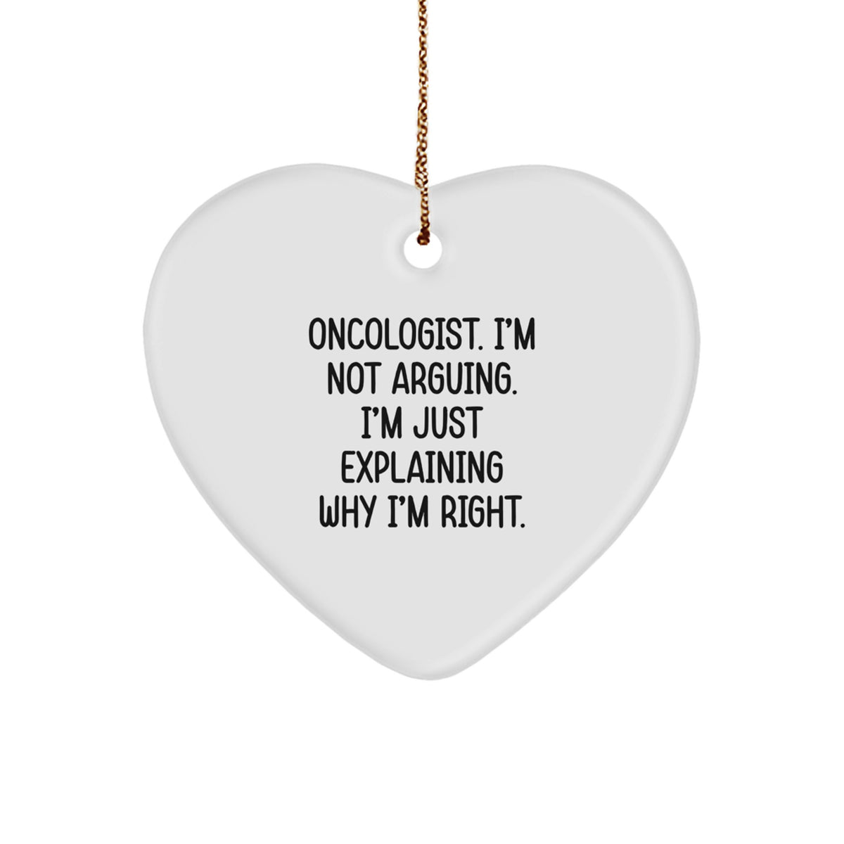 Funny Oncologist Gifts for Men, Heart Ornament with Inspirational Quote, Gifts from Family for Oncologist Doctors at Christmas - Image 1
