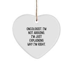 Funny Oncologist Gifts for Men, Heart Ornament with Inspirational Quote, Gifts from Family for Oncologist Doctors at Christmas - Image 1