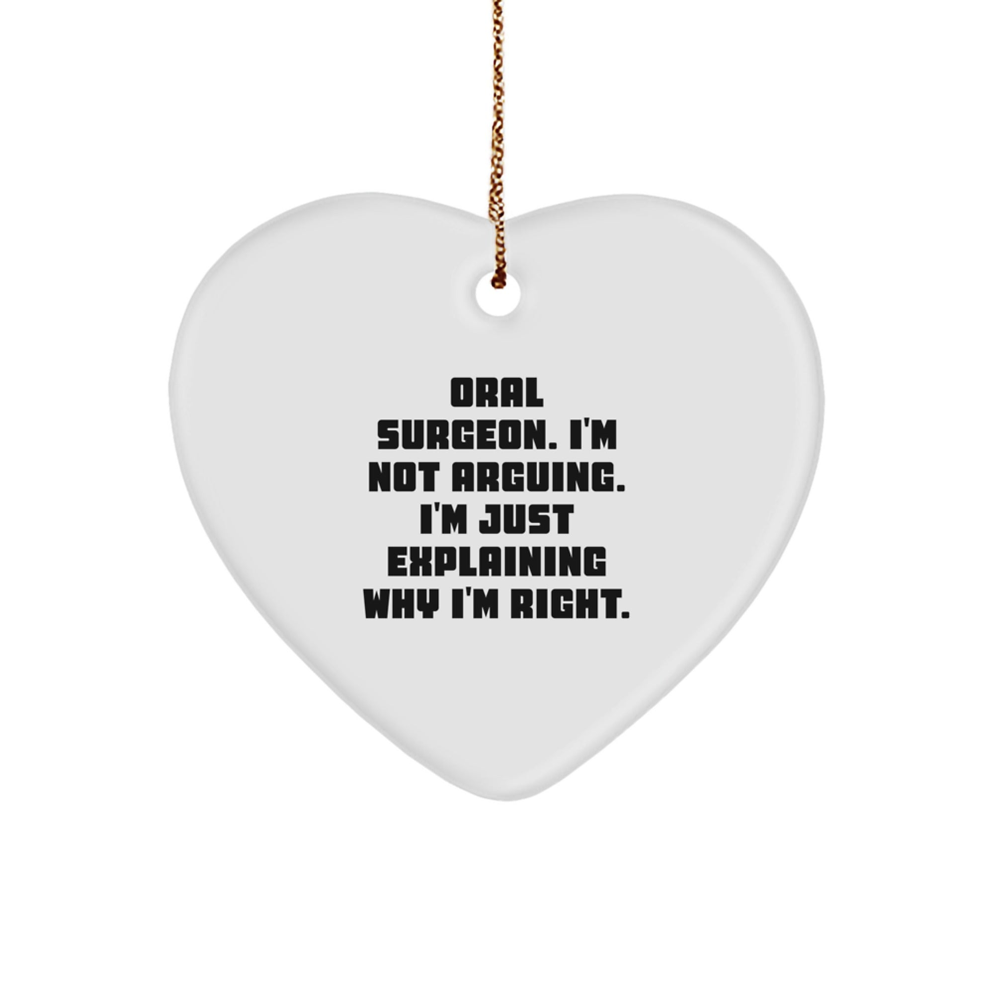 Funny Oral Surgeon Heart Ornament Gifts from Men for Women Coworkers, Christmas Unique Gifts for Oral Surgeon Friends Family - Image 1