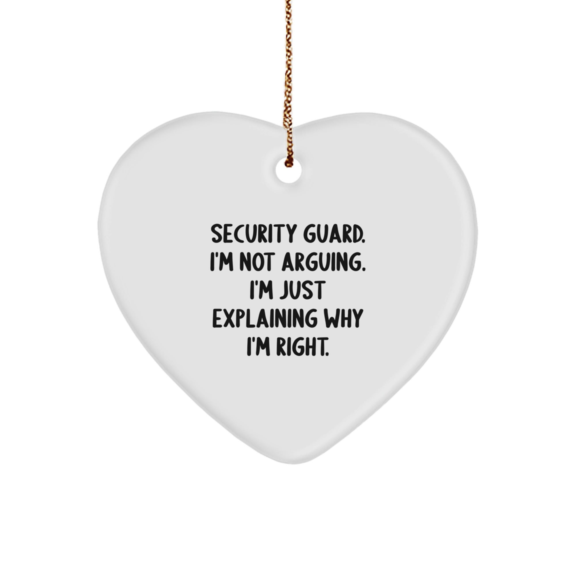 Security Guard Funny Heart Ornament Gifts from Coworkers for Men, Women, Friends, Family on Christmas Unique Gifts - Image 1