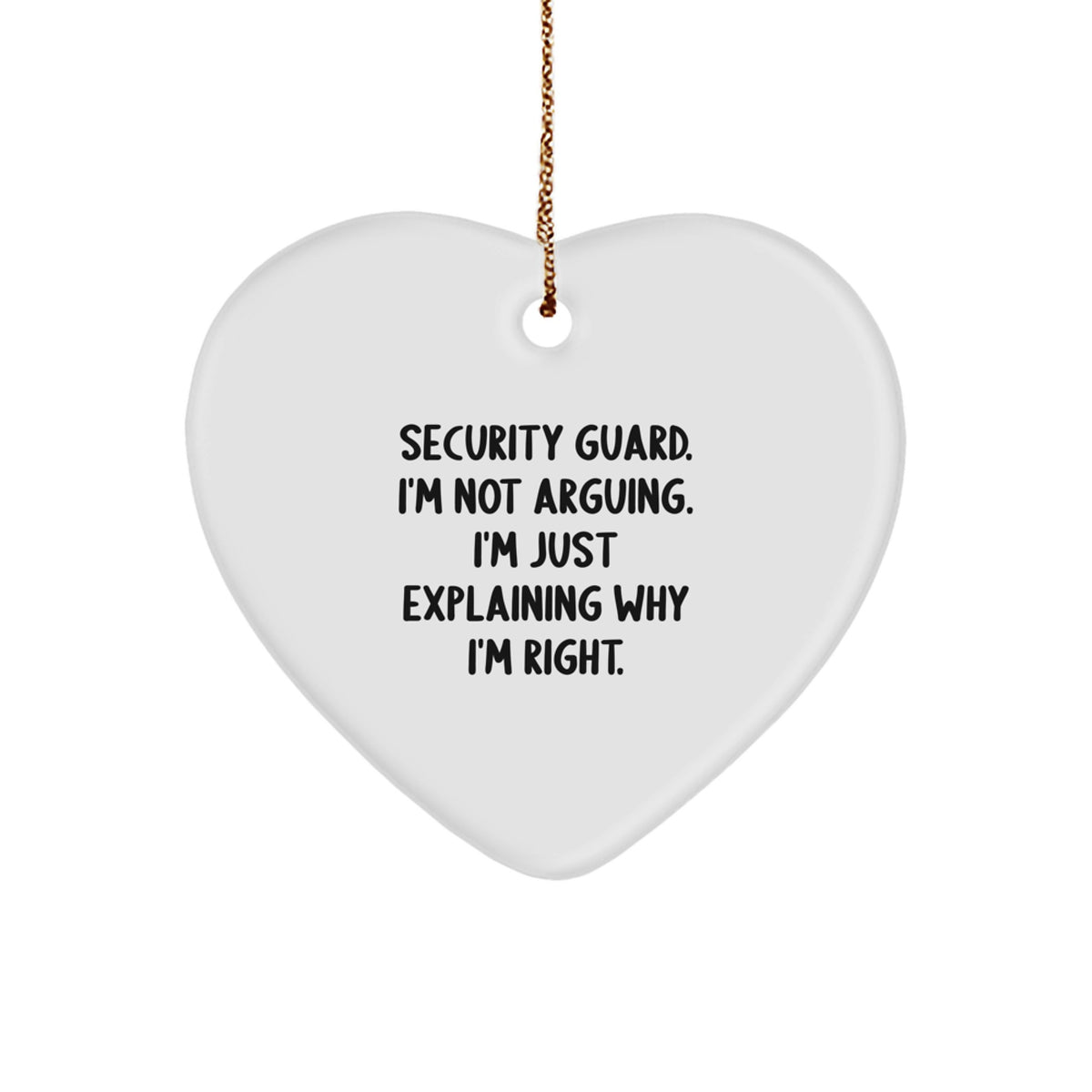 Security Guard Funny Heart Ornament Gifts from Coworkers for Men, Women, Friends, Family on Christmas Unique Gifts - Image 1