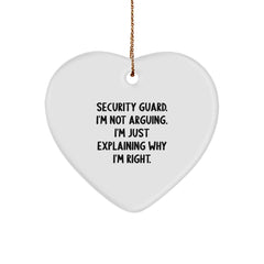Security Guard Funny Heart Ornament Gifts from Coworkers for Men, Women, Friends, Family on Christmas Unique Gifts - Image 1