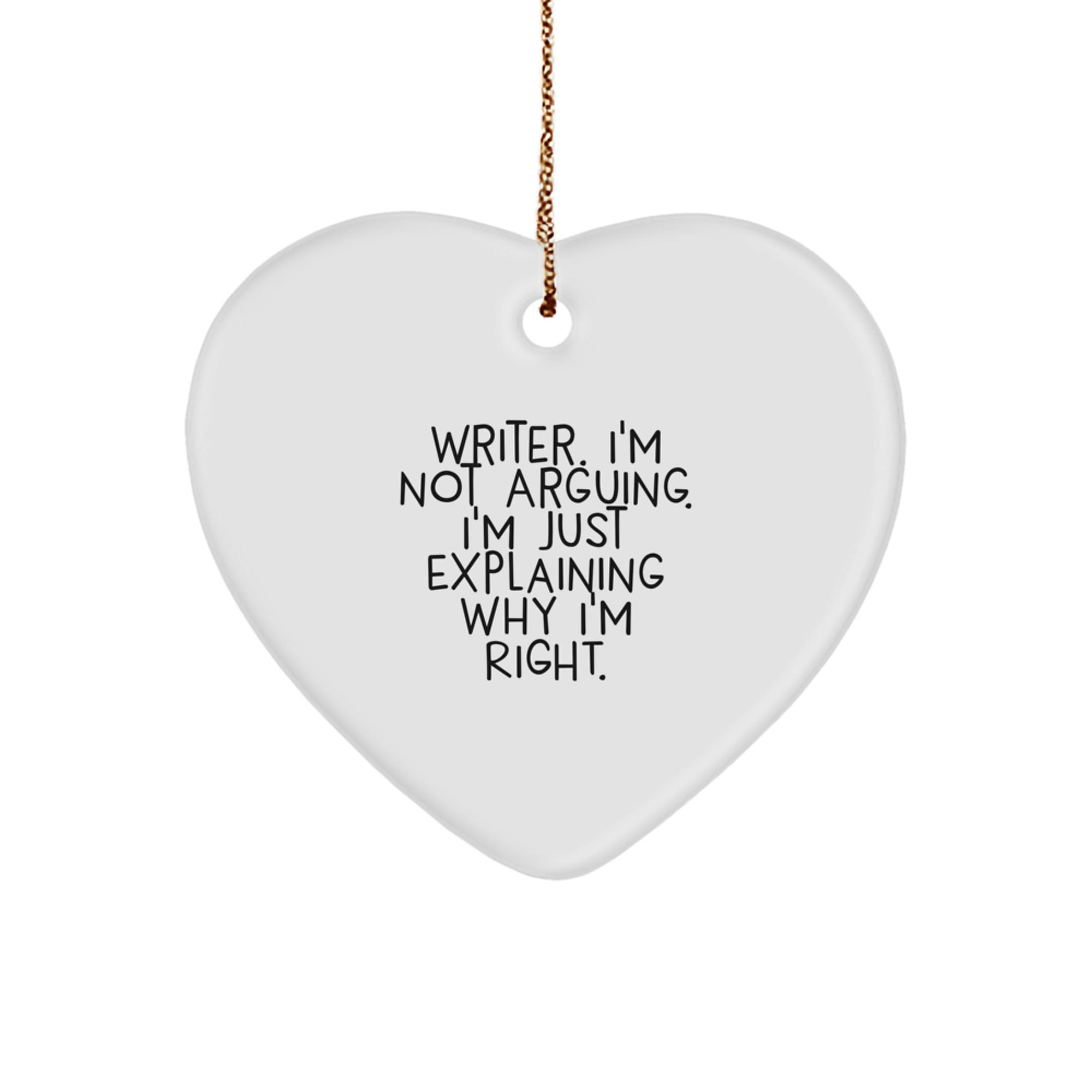 Funny Writer Gifts, Heart Ornament for Writers - Gifts from Men to Friends - Christmas Unique Gifts for Him - Image 1