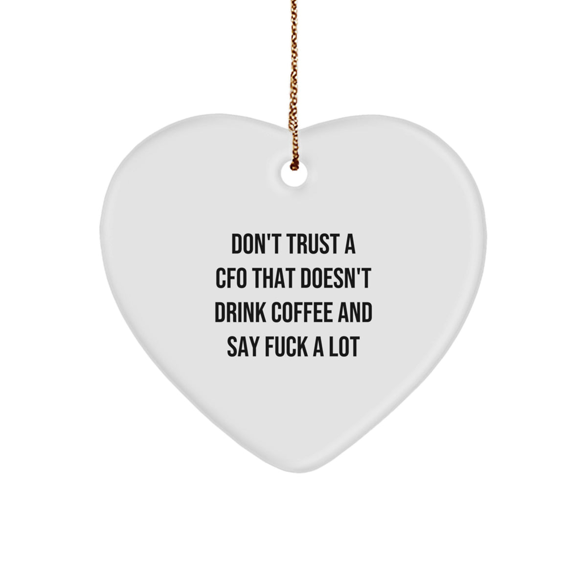 Funny CFO Gifts from Men to Colleagues, Heart Ornament for Christmas Unique Presents - Image 1