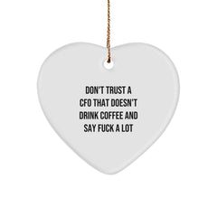 Funny CFO Gifts from Men to Colleagues, Heart Ornament for Christmas Unique Presents - Image 1