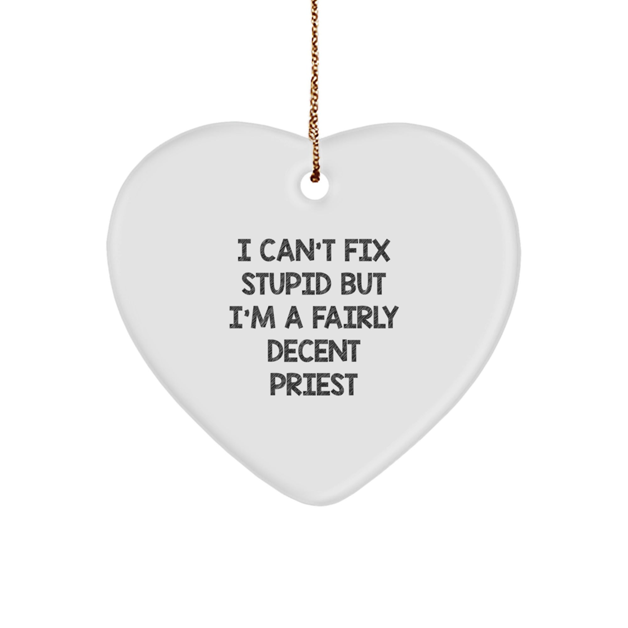 Funny Priest Heart Ornament Gifts from Men to Women Friends for Christmas - Image 1