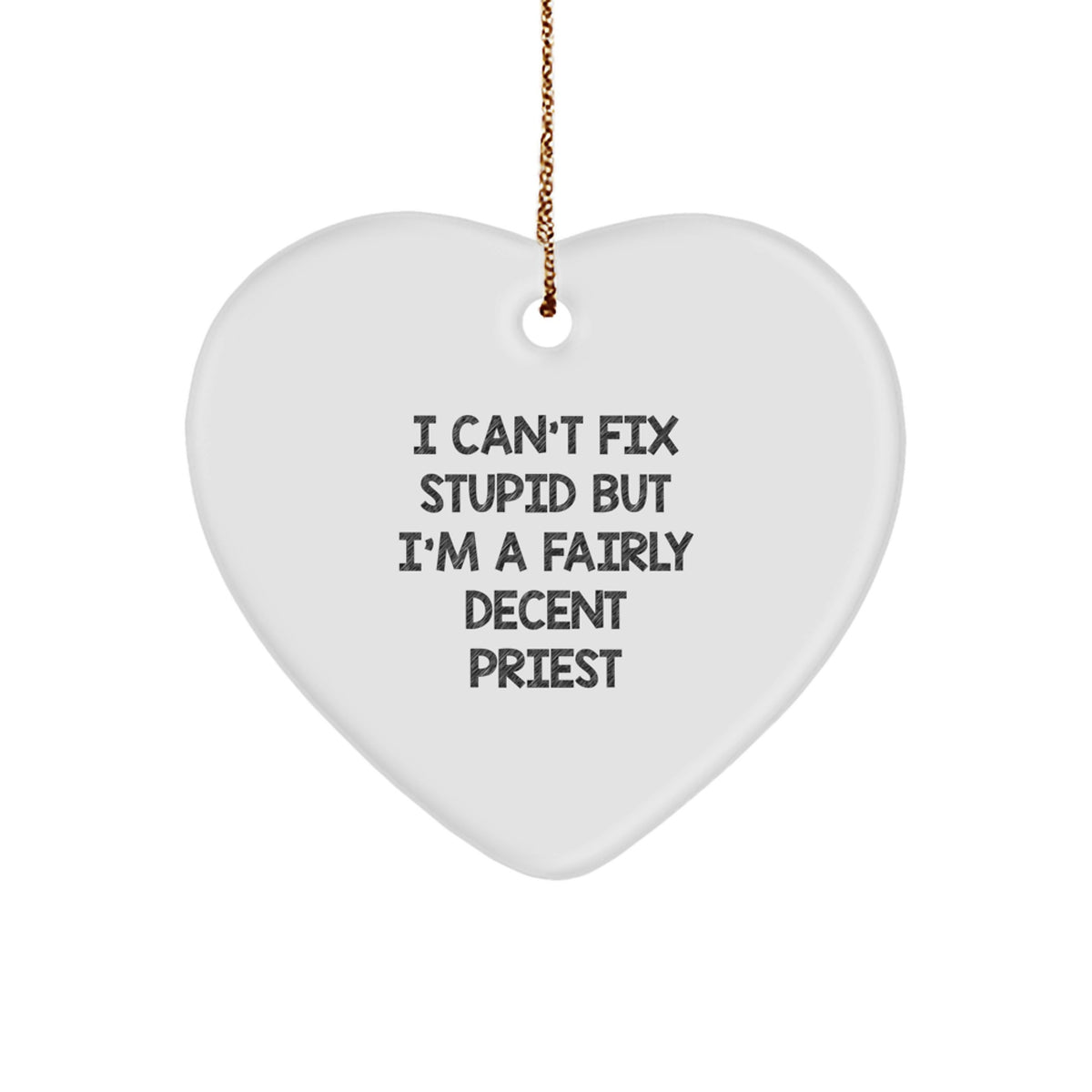 Funny Priest Heart Ornament Gifts from Men to Women Friends for Christmas - Image 1