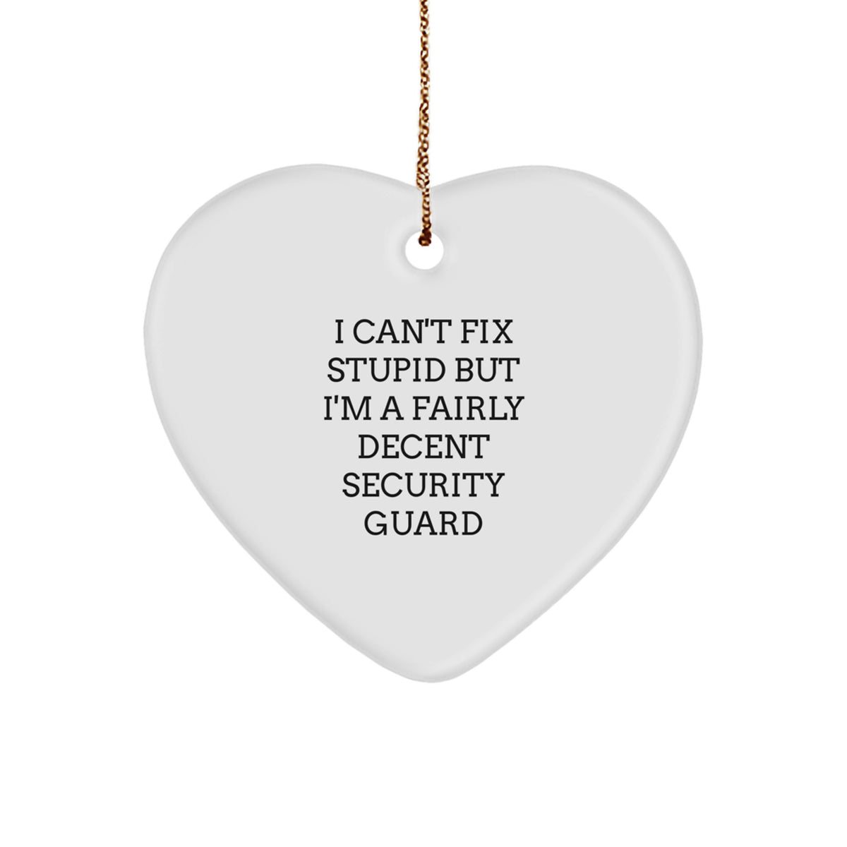 Funny Security Guard Heart Ornament Gifts from Men to Security Guard Friends Coworkers at Christmas Unique Holiday Season - Image 1