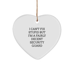 Funny Security Guard Heart Ornament Gifts from Men to Security Guard Friends Coworkers at Christmas Unique Holiday Season - Image 1