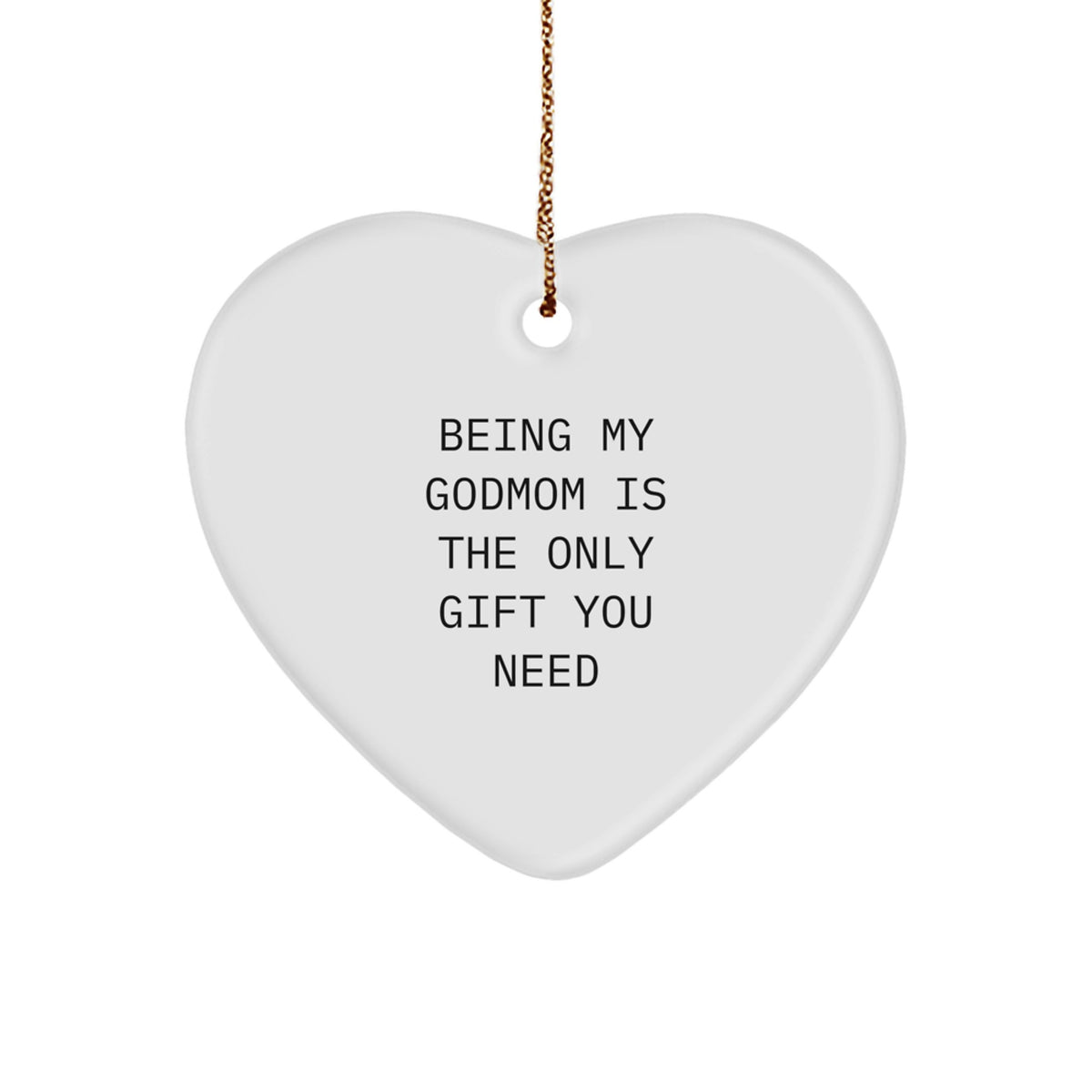 Godmom Gifts, Heart Ornament, Funny Quote, Christmas Unique Gifts from Family to Godmom - Image 1
