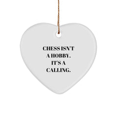 ’Chess Isn’t A Hobby. It’s A Calling.’ Heart Ornament, Gifts from Family to Chess Enthusiasts, for Men, Women, Friends, Coworkers, Christmas Unique Gifts - Image 1