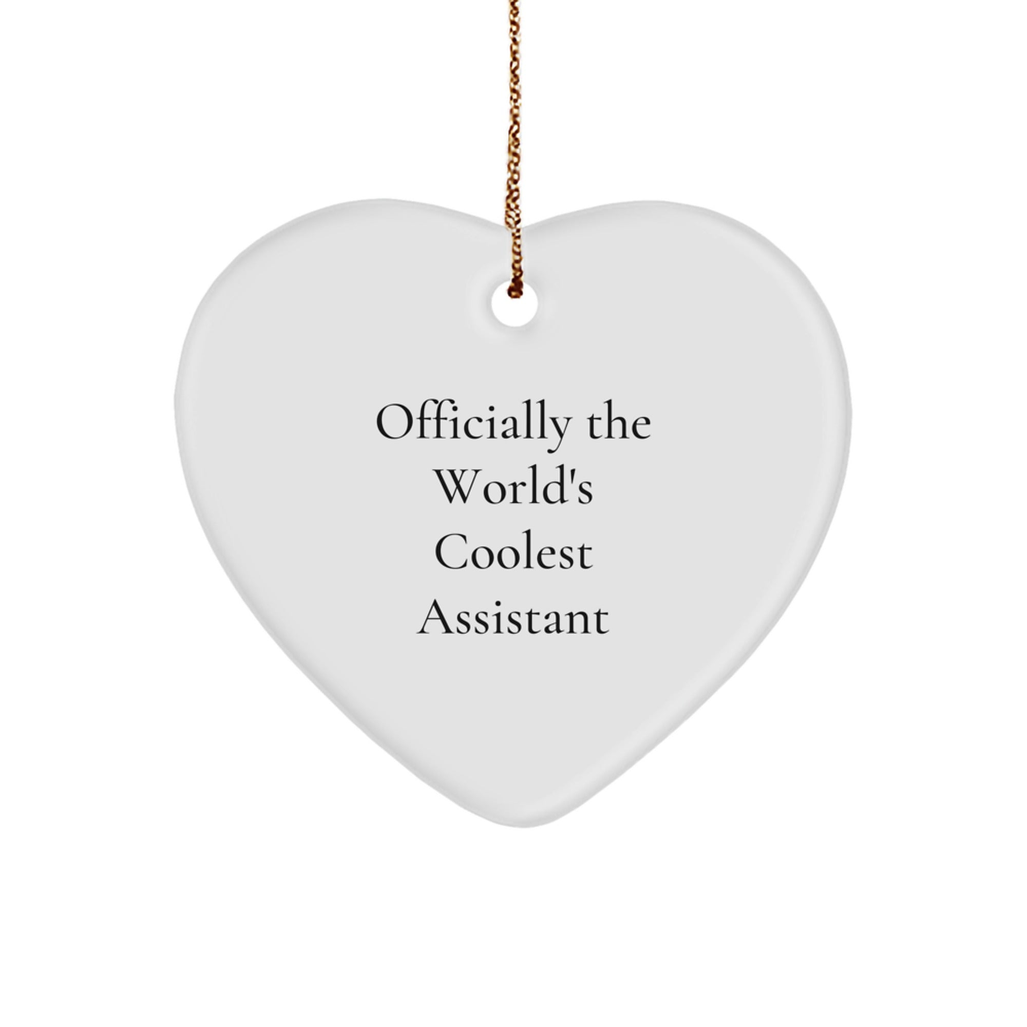 Funny Assistant Gifts from Men for Friends - Officially The World's Coolest Heart Ornament, Christmas Unique Gifts for Assistant - Image 1