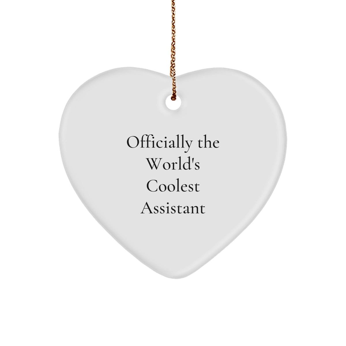 Funny Assistant Gifts from Men for Friends - Officially The World's Coolest Heart Ornament, Christmas Unique Gifts for Assistant - Image 1