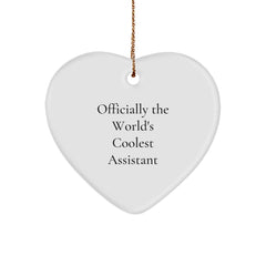 Funny Assistant Gifts from Men for Friends - Officially The World's Coolest Heart Ornament, Christmas Unique Gifts for Assistant - Image 1