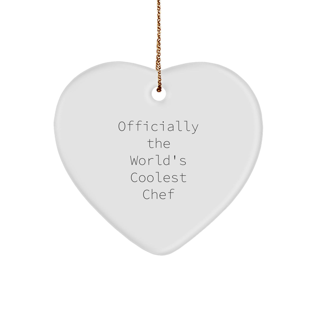 Chef Gifts from Friends, 'Officially The World's Coolest Chef' Heart Ornament for Christmas, Unique Holiday Gifts for Men, Women, or Family - Image 1