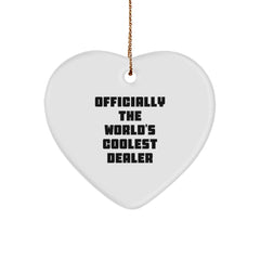 Unique Gifts from Men to Dealers, Funny Dealer Heart Ornament, Christmas Decorations for Dealers - Image 1