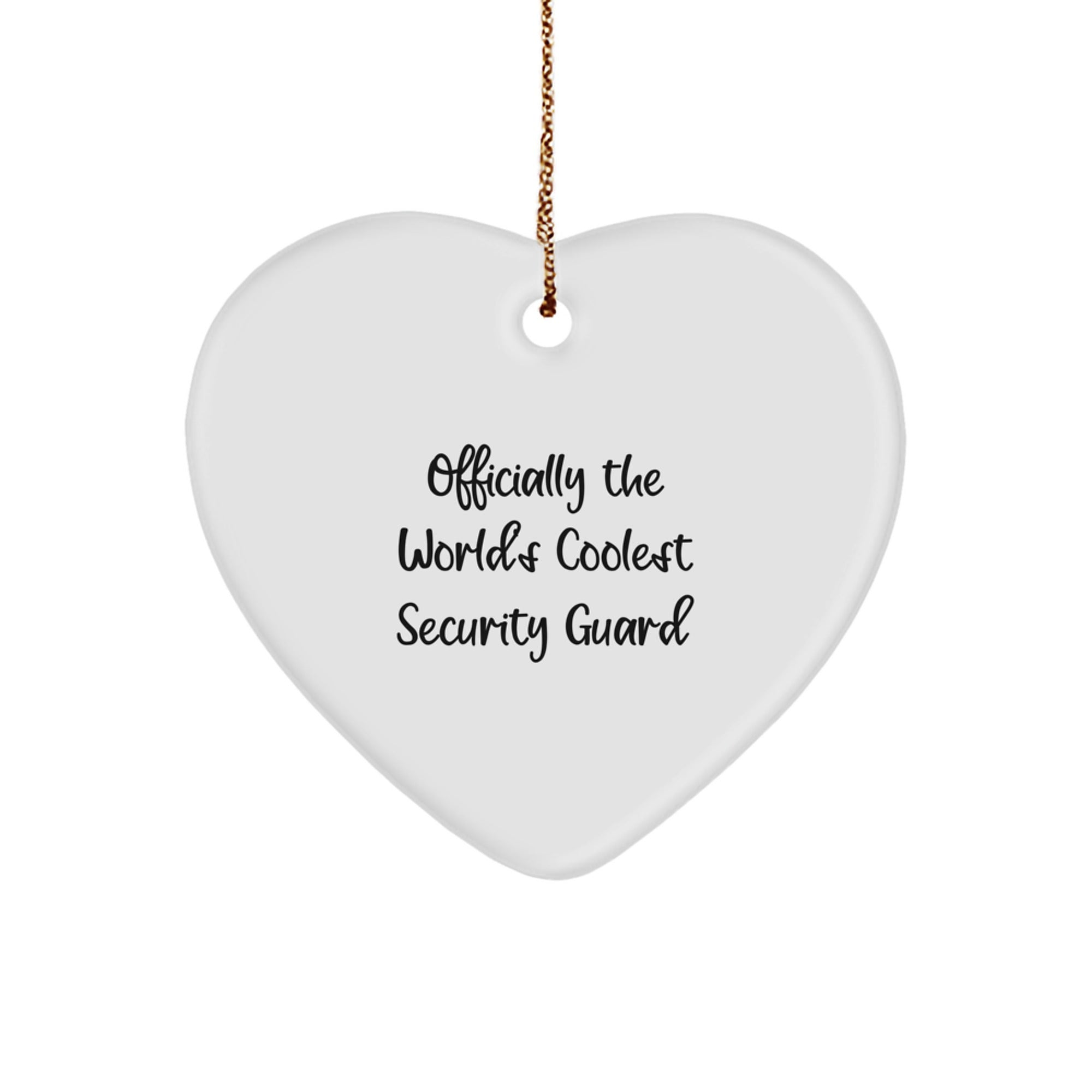 Cool Security Guard Gifts from Friends - Funny Security Guard Heart Ornament, 'Officially The World's Coolest Security Guard', Christmas Unique Gifts for Men, Women, Coworkers, Family - Image 1