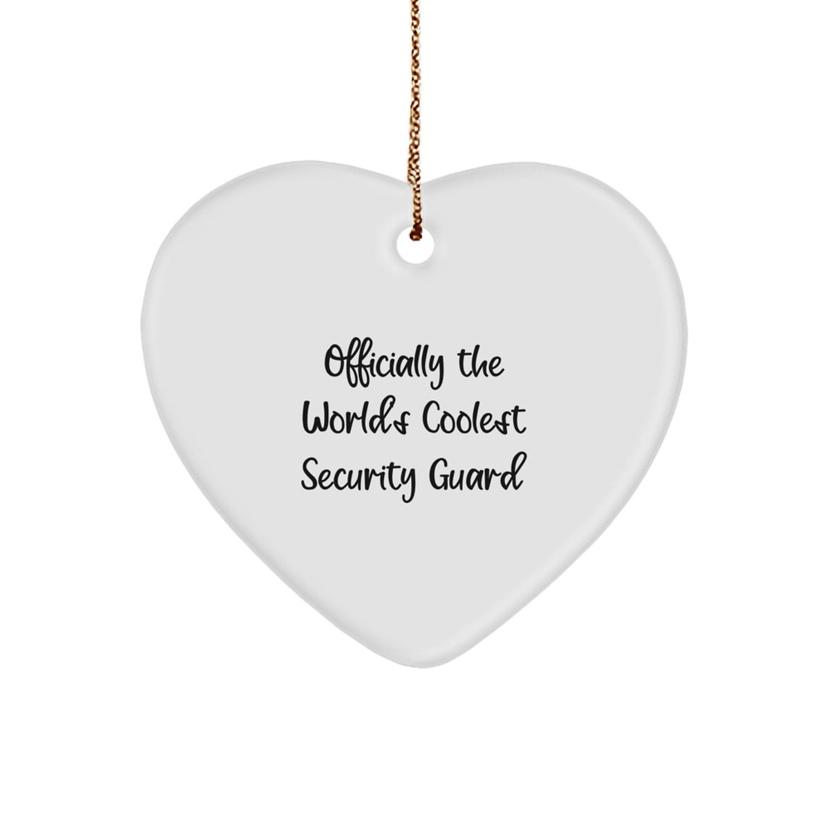 Cool Security Guard Gifts from Friends - Funny Security Guard Heart Ornament, 'Officially The World's Coolest Security Guard', Christmas Unique Gifts for Men, Women, Coworkers, Family - Image 1