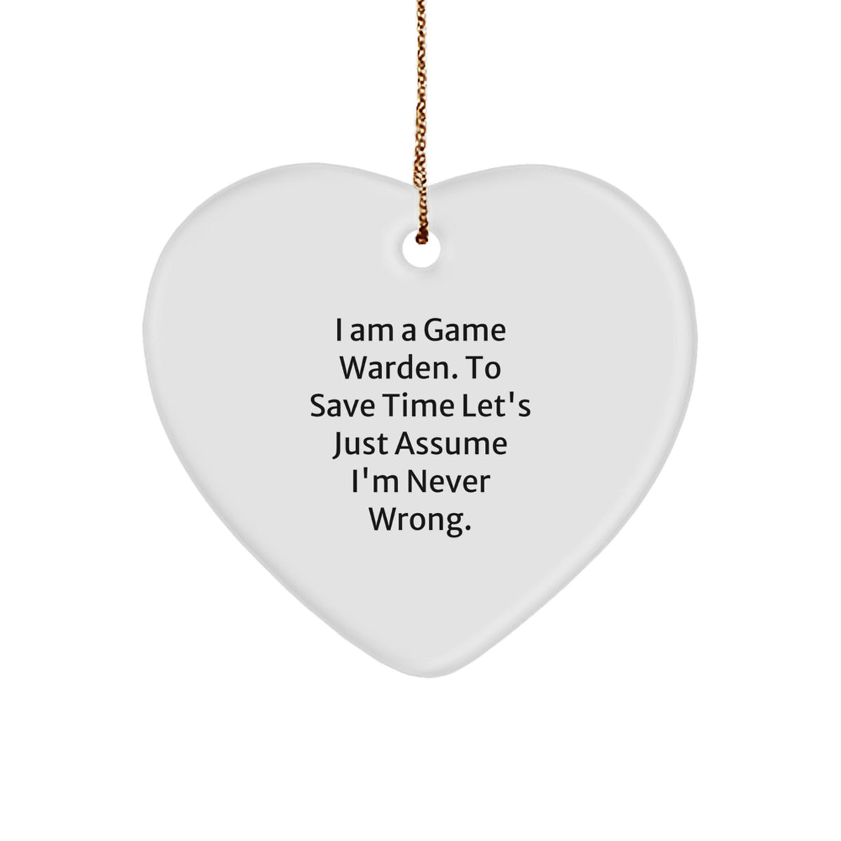 Funny Game Warden Gifts from Men to Game Wardens, Heart Ornament for Christmas Unique Gifts - Image 1