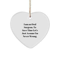 Funny Oral Surgeon Gifts for Men Women Friends Family, Heart Ornament for Oral Surgeon Christmas Unique Gifts - Image 1