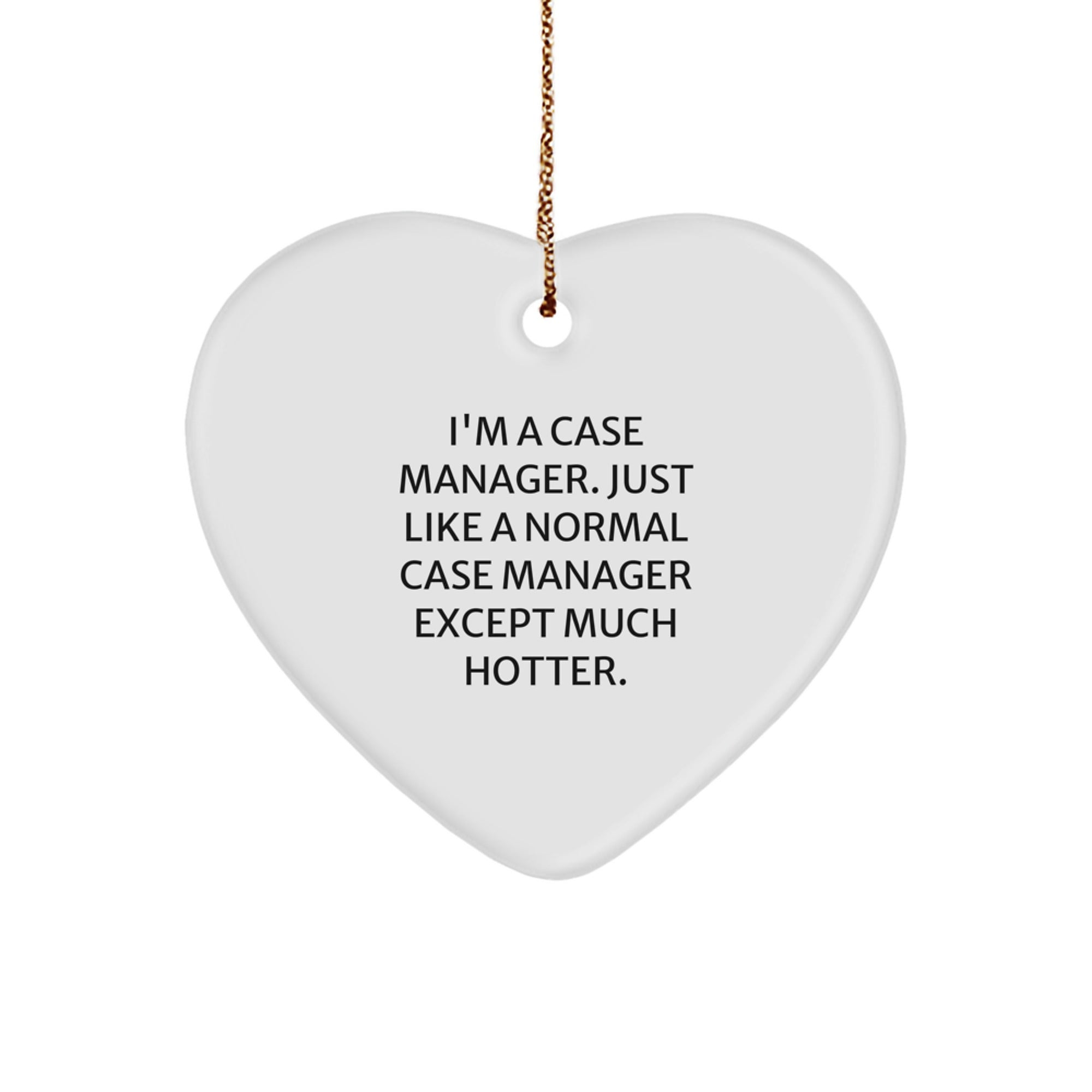 Funny Case Manager Gifts for Coworkers, Heart Ornament with Hotter Than Normal Quote, Perfect Christmas Unique Gifts from Friends - Image 1
