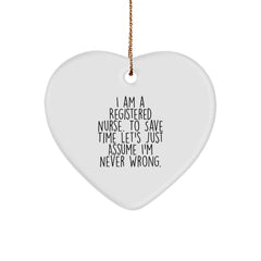 Funny Registered Nurse Heart Ornament Gifts from Friends for Christmas Unique - Image 1